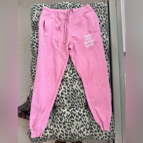 Wish You Were Aphi Pink Sweatpants Size M - Picture 2 of 5